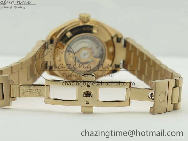 0418 Bright Aqua Terra Ladies 35mm RG V6F Best Edition Brown Dial On RG Bracelet A 8101